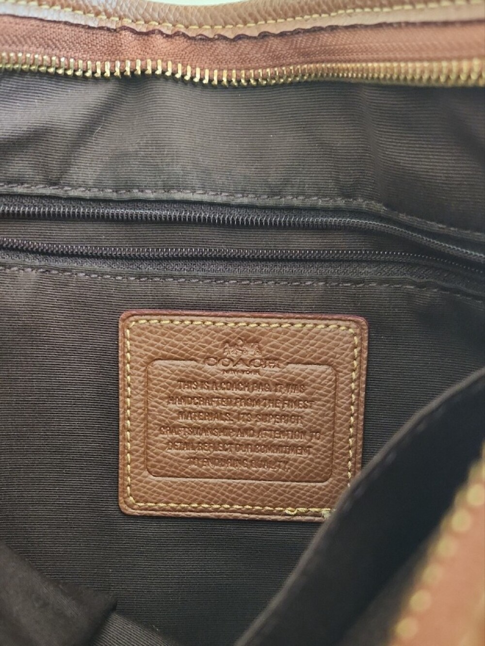 Coach Brown Signature Crossbody with Gold Hardware - Picture 9 of 11